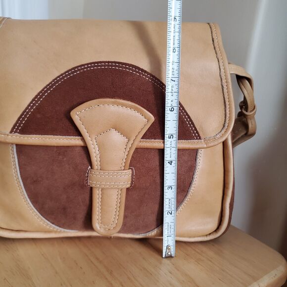 60s/ 70 Leather & Suede Shoulder Handbag Top Flap Purse Artisan Crafted OOAK Vtg - Picture 15 of 16